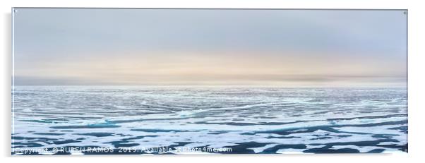 Ice edge of the Arctic ocean, Svalbard. Acrylic by RUBEN RAMOS