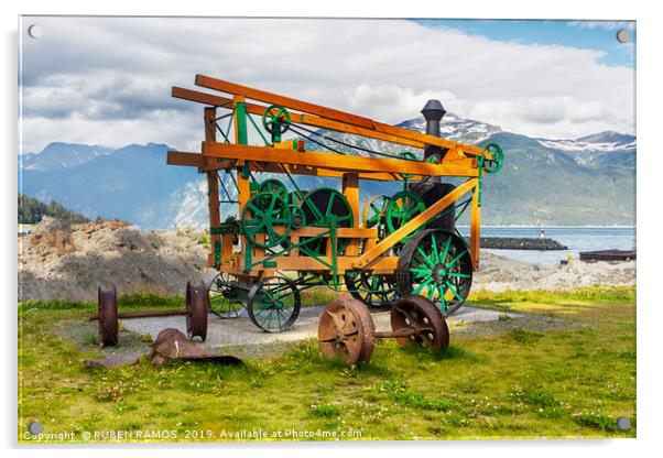A Portable golKeystone Driller Machine in Haines. Acrylic by RUBEN RAMOS