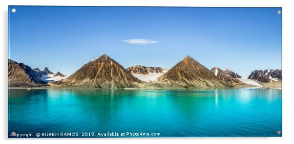 Smeerenburg bay and glaciers in Svalbard. Acrylic by RUBEN RAMOS