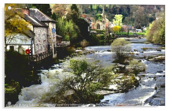 River Dee Llangollen Acrylic by Tony Williams. Photography email tony-williams53@sky.com