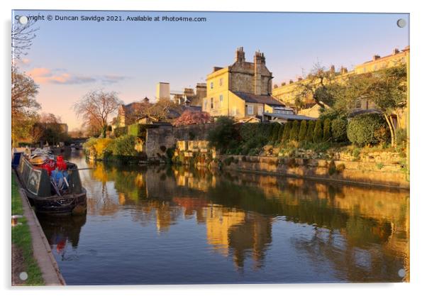 Spring golden reflections on Bath Acrylic by Duncan Savidge