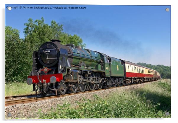 Steam train🚂 46100 Royal Scot is seen on the edge Acrylic by Duncan Savidge