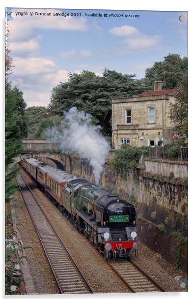 Steam Train heads through Sydney Gardens Bath Acrylic by Duncan Savidge