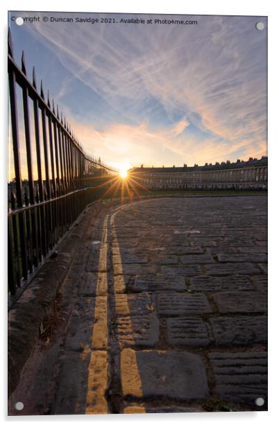 Portrait sun star at Bath's Royal Crescent Acrylic by Duncan Savidge