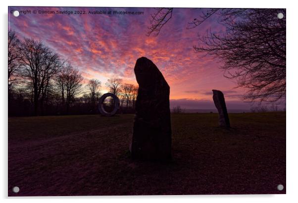 Sunset at Heaven's Gate Longleat sculptures  Acrylic by Duncan Savidge