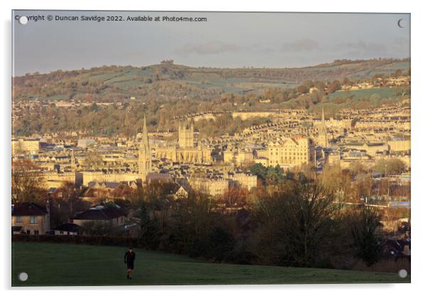 Bath Skyline golden hour Acrylic by Duncan Savidge