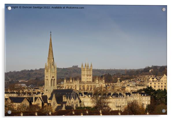 Bath Abbey skyline  Acrylic by Duncan Savidge