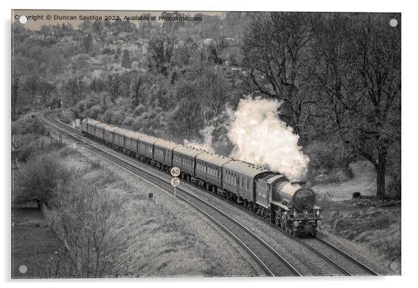 61306 'Mayflower' travelling through the Limpley Stoke Valley on Steam Dreams Excursion to Bath from London Victoria on 5th April 2022 (expresso version) Acrylic by Duncan Savidge