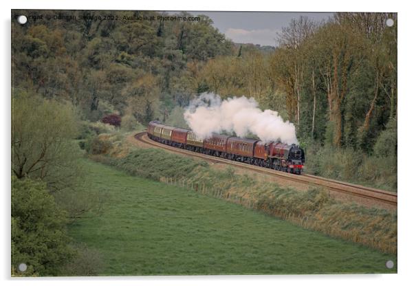 Duchess of Sutherland Steam train on the Great Britain XIV tour through Avoncliff Acrylic by Duncan Savidge