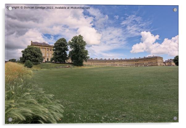 Storm clouds rolling in on a summers day at the Royal Crescent Bath Acrylic by Duncan Savidge