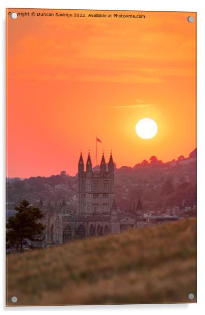 Bath Abbey sunset Acrylic by Duncan Savidge