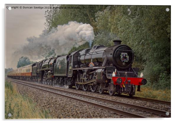 Bristol Forty double headed steam train tour Septe Acrylic by Duncan Savidge