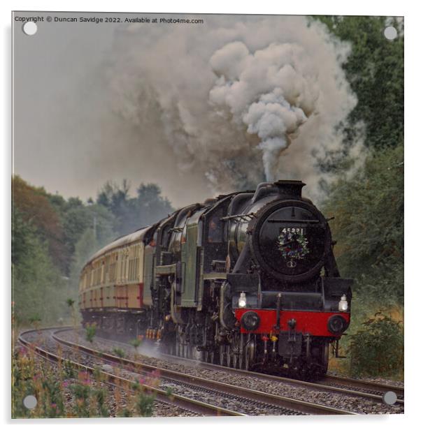 Bristol Forty double head steam train square  Acrylic by Duncan Savidge