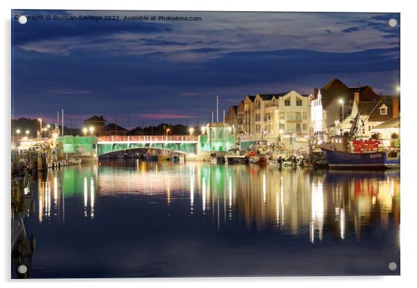 Weymouth by night  Acrylic by Duncan Savidge