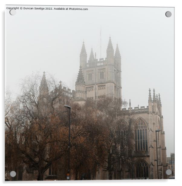Bath Abbey in the fog Acrylic by Duncan Savidge