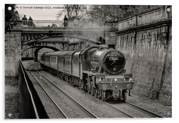 Steam train Galatea heads through Sydney Gardens Bath  Acrylic by Duncan Savidge