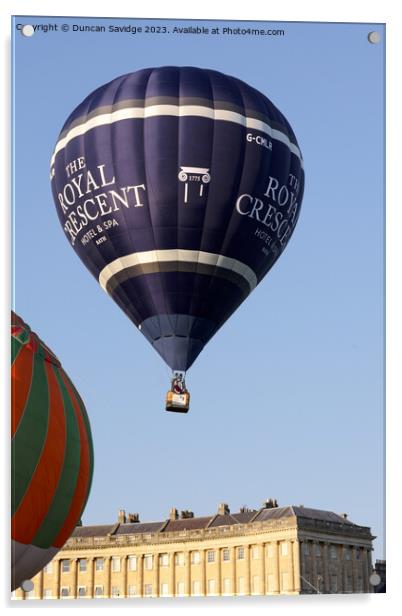 Soaring Free - Royal Crescent Bath hot air balloon Acrylic by Duncan Savidge