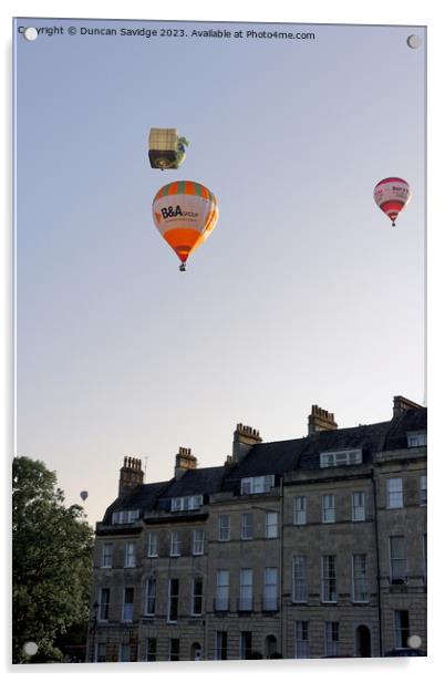 Hot air Balloons above Marlborough Buildings, Bath Acrylic by Duncan Savidge