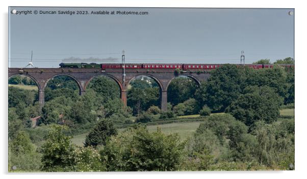 60103 Flying Scotsman in the landscape crossing Huckford Viaduct Acrylic by Duncan Savidge