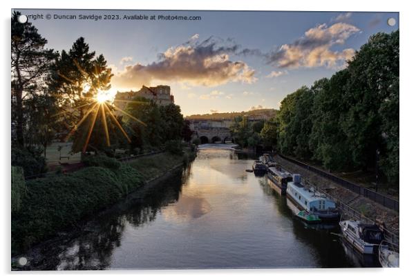 Sunset over the River Avon Bath Acrylic by Duncan Savidge