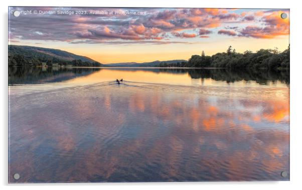 Vibrant sunset in the lake district Acrylic by Duncan Savidge