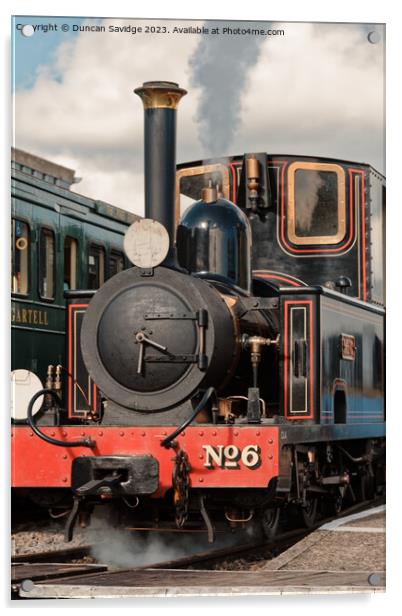 No. 6 Mr G Steam Locomotive at Gartell Light Railway  Acrylic by Duncan Savidge