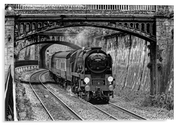 Black and white steam train in Sydney Gardens Bath Acrylic by Duncan Savidge