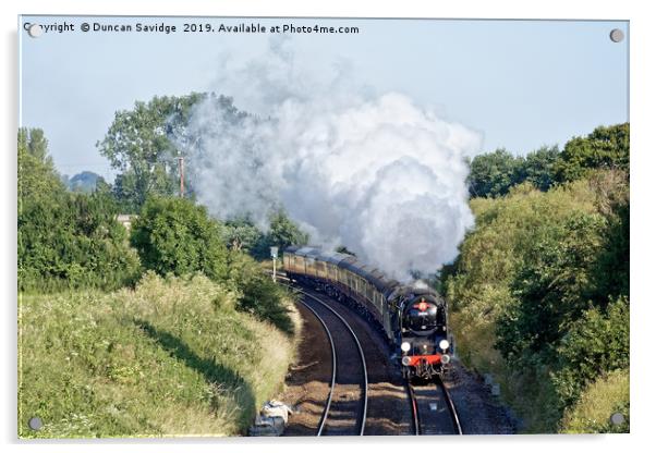 Steam Train Braunton on 'a head full of steam' - Acrylic by Duncan Savidge
