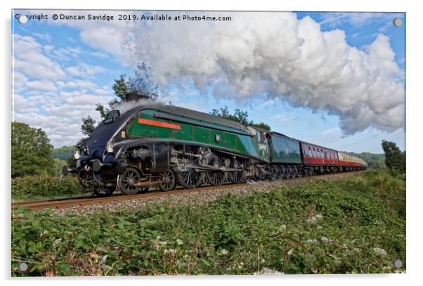 60009 union of south Africa steam train torbay exp Acrylic by Duncan Savidge
