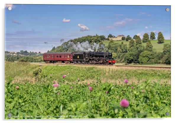 Black 5 steam train 44871 light engine Acrylic by Duncan Savidge