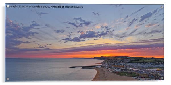 West Bay Sunset panoramic Acrylic by Duncan Savidge