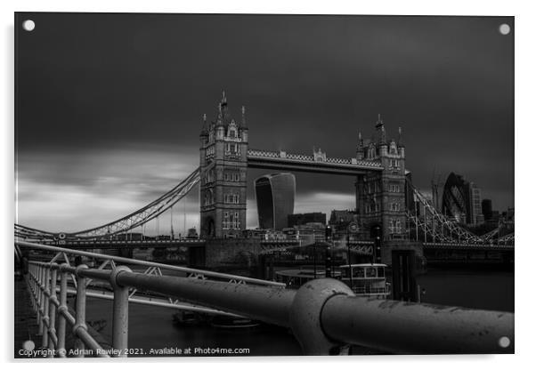 Dark and Gloomy in London Acrylic by Adrian Rowley