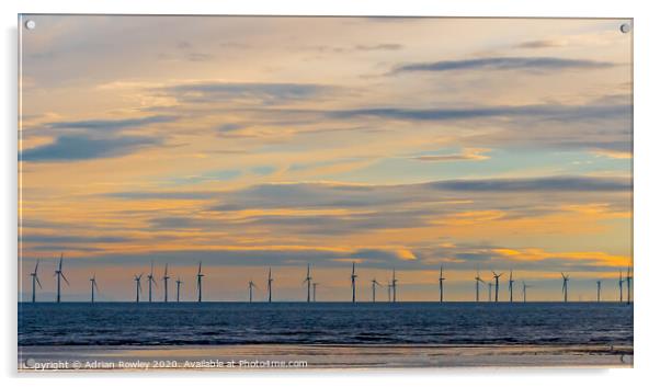 Wind Farm over the Mersey Acrylic by Adrian Rowley