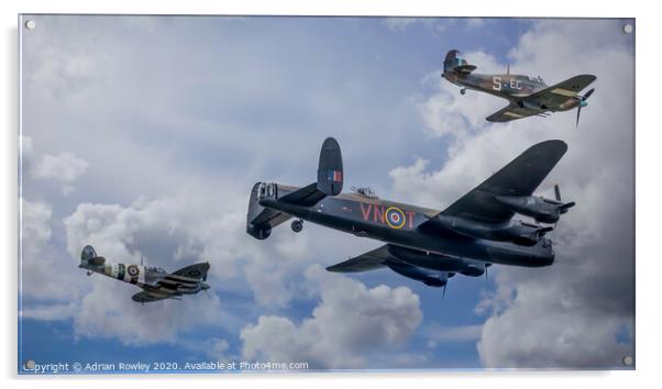 Battle of Britain Memorial Flypast, Biggin Hill Acrylic by Adrian Rowley