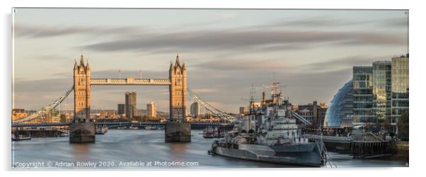 Tower Bridge & HMS Belfast Acrylic by Adrian Rowley