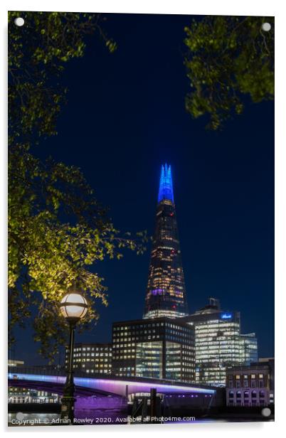 Blue hour at The Shard Acrylic by Adrian Rowley