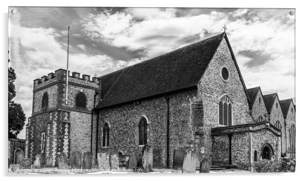 All Saint's Church, Orpington Acrylic by Adrian Rowley