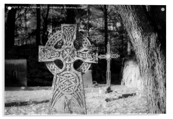 Mystic Celtic Cross Acrylic by Taina Sohlman