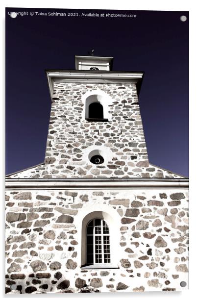 Church Belltower of Greystone Acrylic by Taina Sohlman