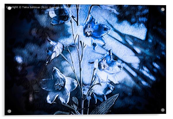 Delphinium Blue Monochrome Acrylic by Taina Sohlman