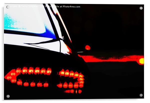 Car Rear Light at Right Turn Acrylic by Taina Sohlman