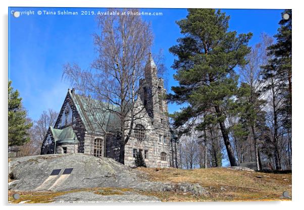 Karuna Church, Finland Acrylic by Taina Sohlman