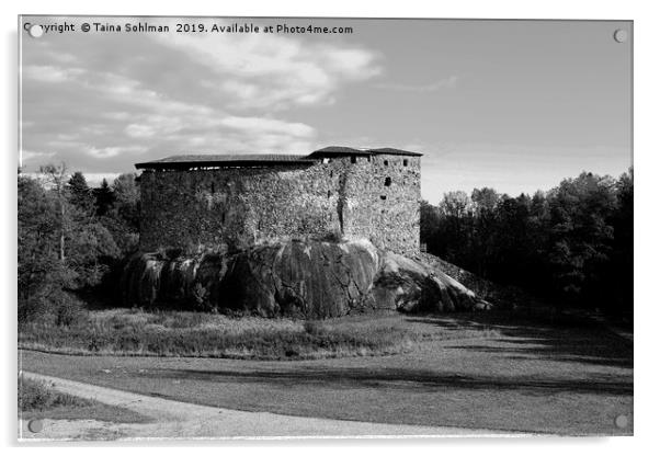 Raseborg Castle Ruins on a Rock Acrylic by Taina Sohlman