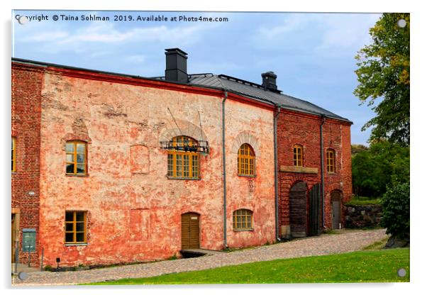 Historic Buildings of Suomenlinna  Acrylic by Taina Sohlman