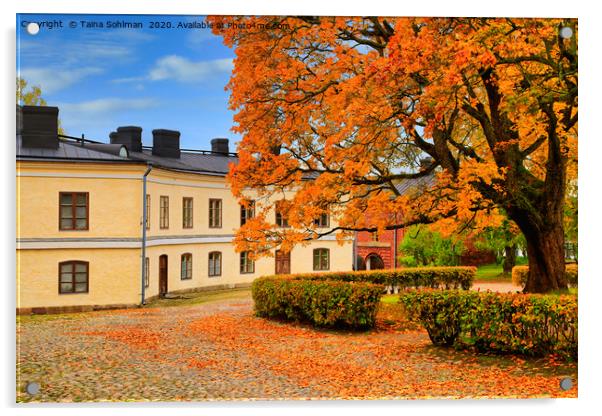 Suomenlinna Autumnal Landscape Acrylic by Taina Sohlman