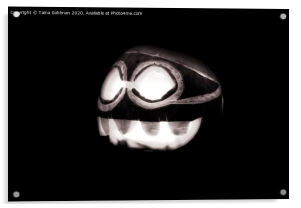 Scary Halloween Pumpkin in the Dark Night Acrylic by Taina Sohlman