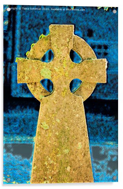 Celtic Cross Digital Art Acrylic by Taina Sohlman