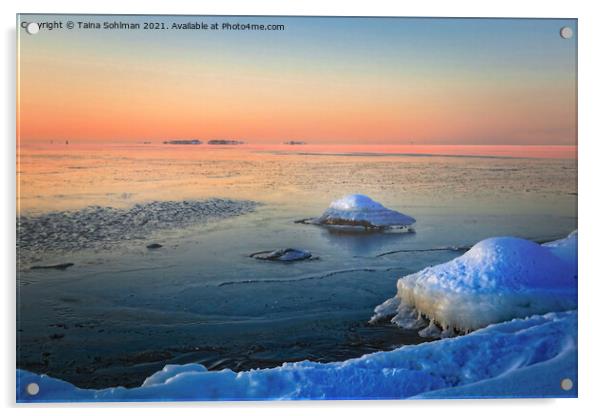 Colours of Arctic February Morning 2 Acrylic by Taina Sohlman