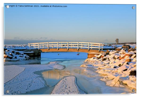 Breakwater on Cold Morning Acrylic by Taina Sohlman