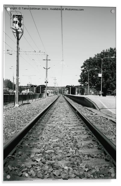 Railroad Tracks Acrylic by Taina Sohlman